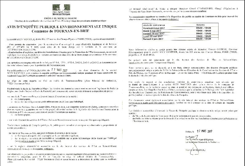 Enquête publique Tournan